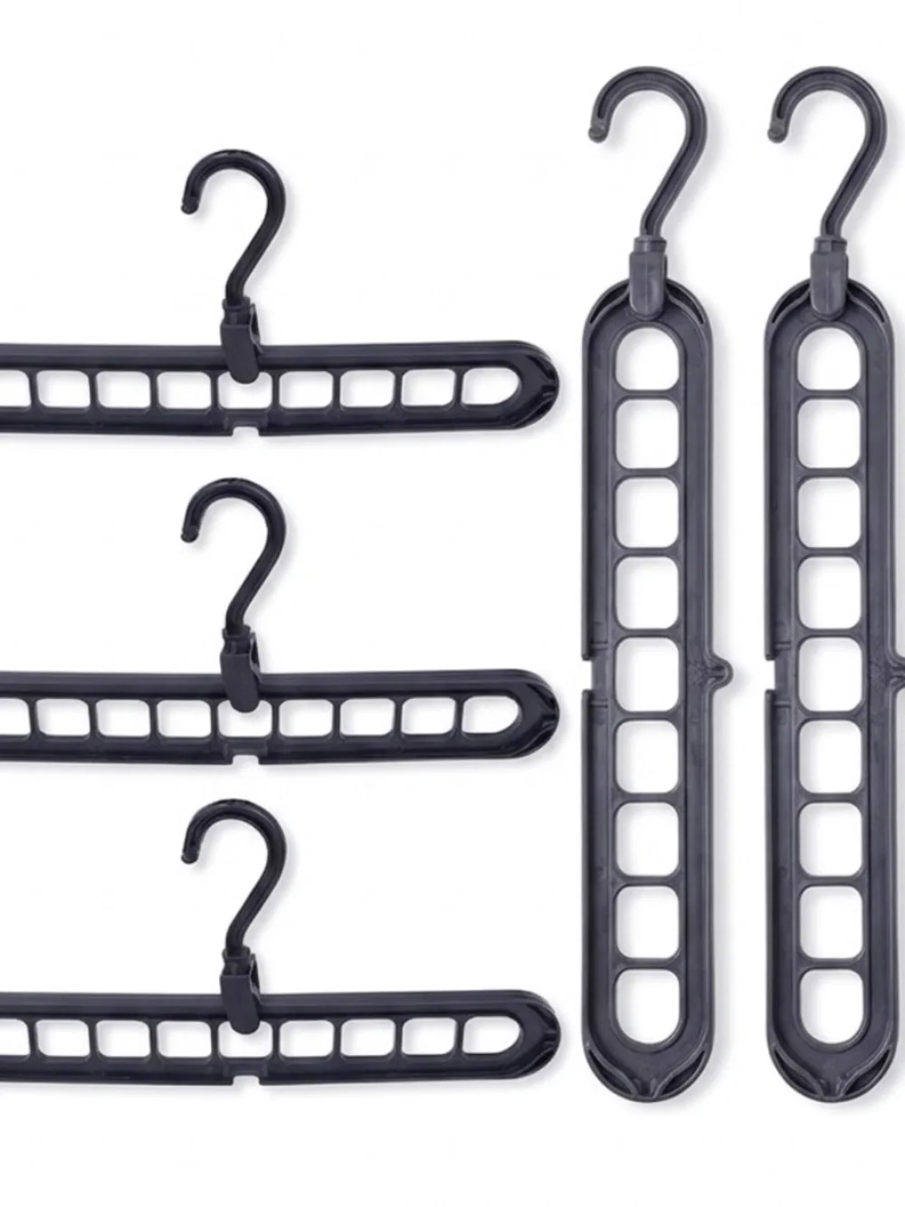 Set of 6 Space Saving Hangers - 9-Hole Smart Closet Organizers⁠